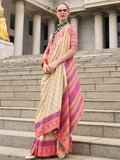 Amazing Cream Weaving Banarasi Silk Traditional Saree With Blouse - Zeel Clothing