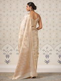 Amazing Cream Zari Weaving Banarasi Silk Traditional Saree With Blouse - Zeel Clothing
