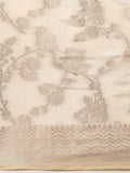 Amazing Cream Zari Weaving Banarasi Silk Traditional Saree With Blouse - Zeel Clothing