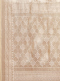 Amazing Cream Zari Weaving Banarasi Silk Traditional Saree With Blouse - Zeel Clothing