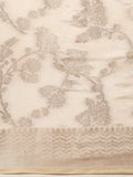 Amazing Cream Zari Weaving Banarasi Silk Traditional Saree With Blouse - Zeel Clothing