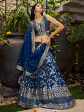 Amazing Dove Blue Silk Embroidery Zari Party Wear Lehenga Choli - Zeel Clothing