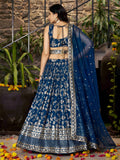 Amazing Dove Blue Silk Embroidery Zari Party Wear Lehenga Choli - Zeel Clothing