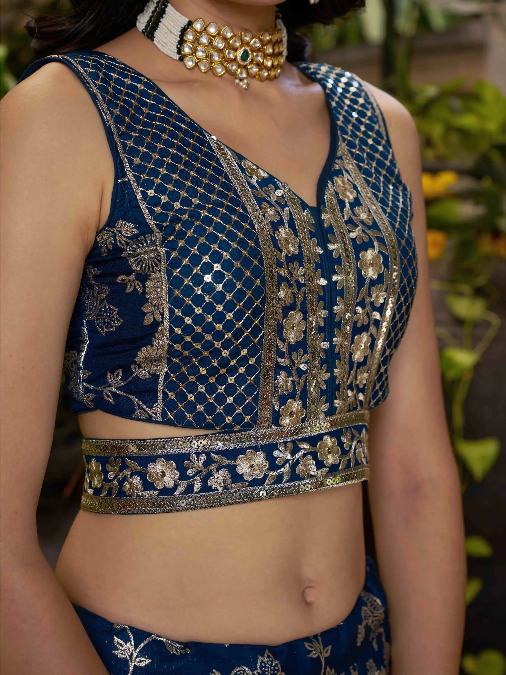 Amazing Dove Blue Silk Embroidery Zari Party Wear Lehenga Choli - Zeel Clothing