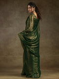 Amazing Green Chiffon Bollywood Pre-Stitched Saree With Blouse - Zeel Clothing