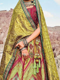 Amazing Green Sequins Banarasi Silk Sangeet Wear Lehenga Choli - Zeel Clothing
