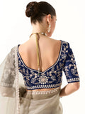 Amazing Grey Sequins Tissue Silk Party Wear Saree With Blouse - Zeel Clothing