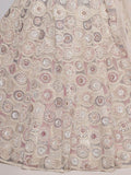 Amazing Ivory Embroidered Net Designer Lehenga Choli With Dupatta - Zeel Clothing