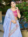 Amazing Light Blue Sequins Viscose Wedding Wear Lehenga Choli - Zeel Clothing