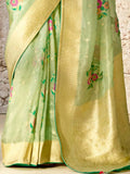 Amazing Light Green Zari Weaving Silk Traditional Saree With Blouse - Zeel Clothing