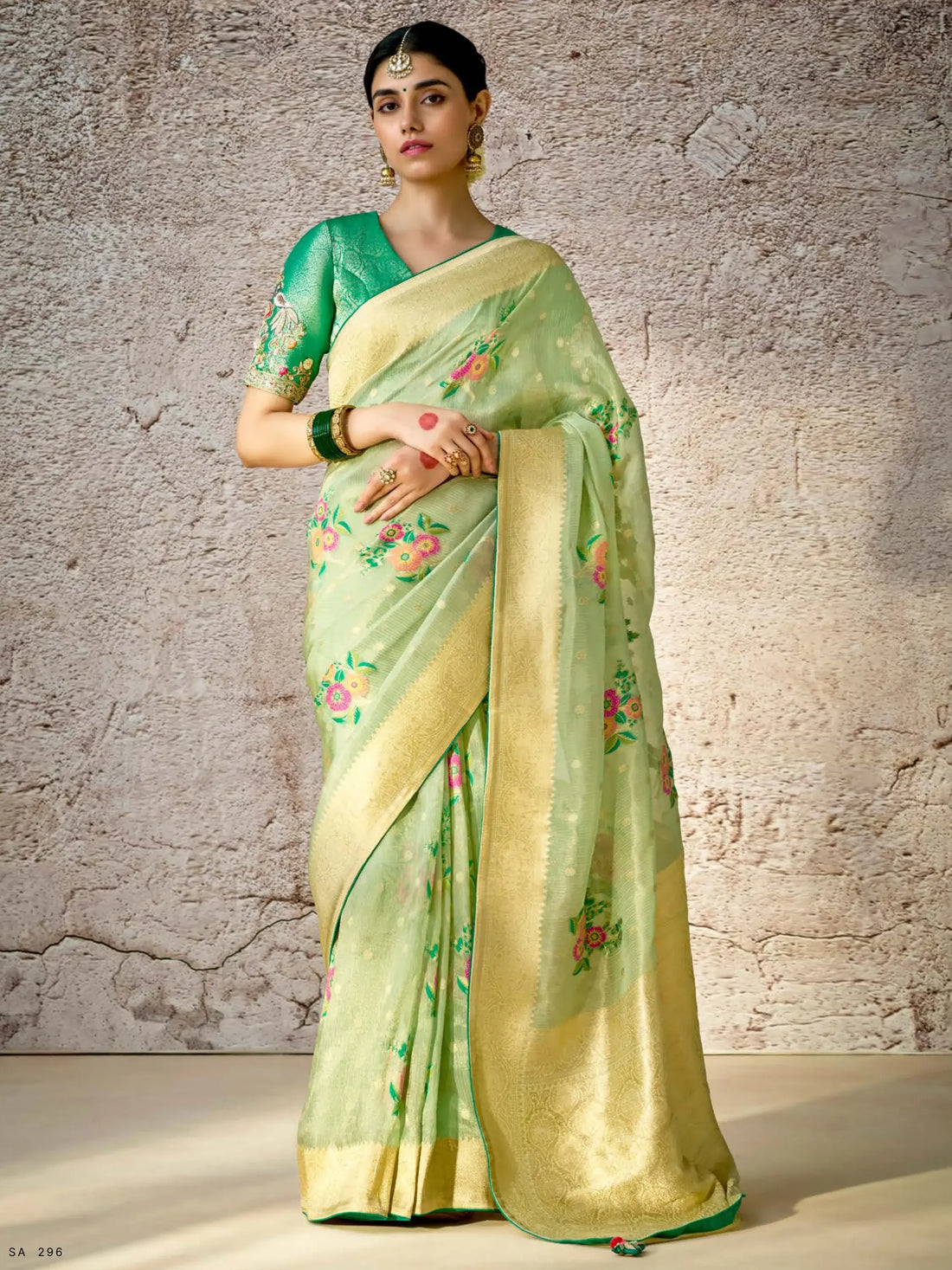 Amazing Light Green Zari Weaving Silk Traditional Saree With Blouse - Zeel Clothing