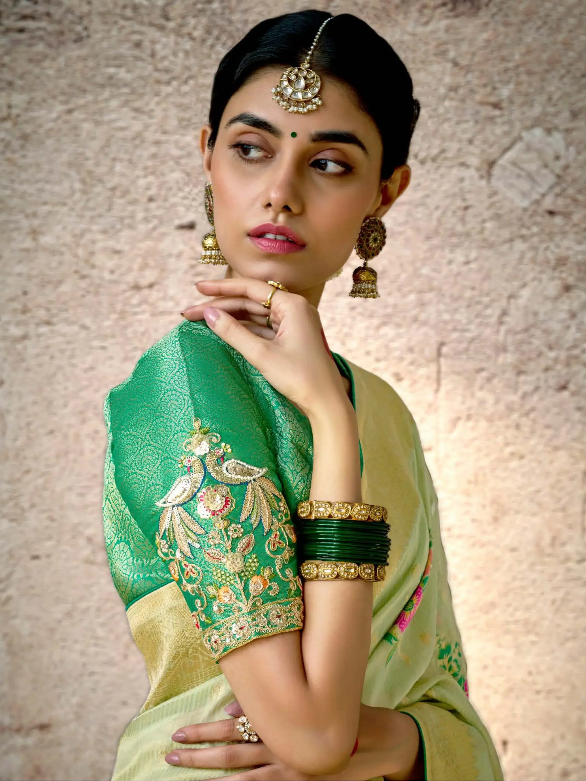 Amazing Light Green Zari Weaving Silk Traditional Saree With Blouse - Zeel Clothing