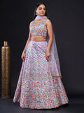 Amazing Light Purple Sequins Stain Lehenga Choli With Dupatta - Zeel Clothing