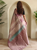 Amazing Lilac Zari Weaving Silk Designer Saree With Blouse - Zeel Clothing