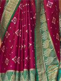 Amazing Magenta Patola Print Silk Traditional Saree With Blouse - Zeel Clothing