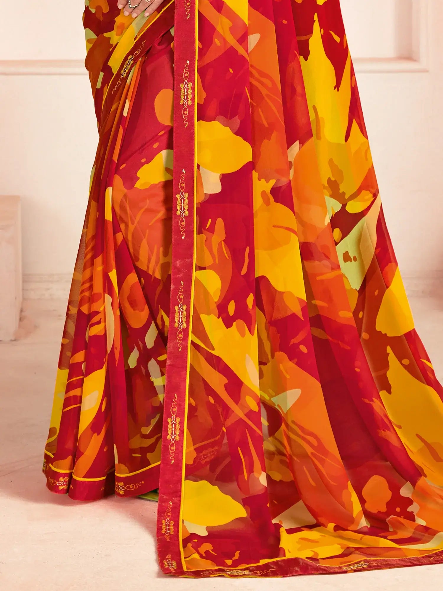 Amazing Multi-Color Digital Printed Georgette Daily Wear Saree - Zeel Clothing