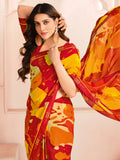 Amazing Multi-Color Digital Printed Georgette Daily Wear Saree - Zeel Clothing