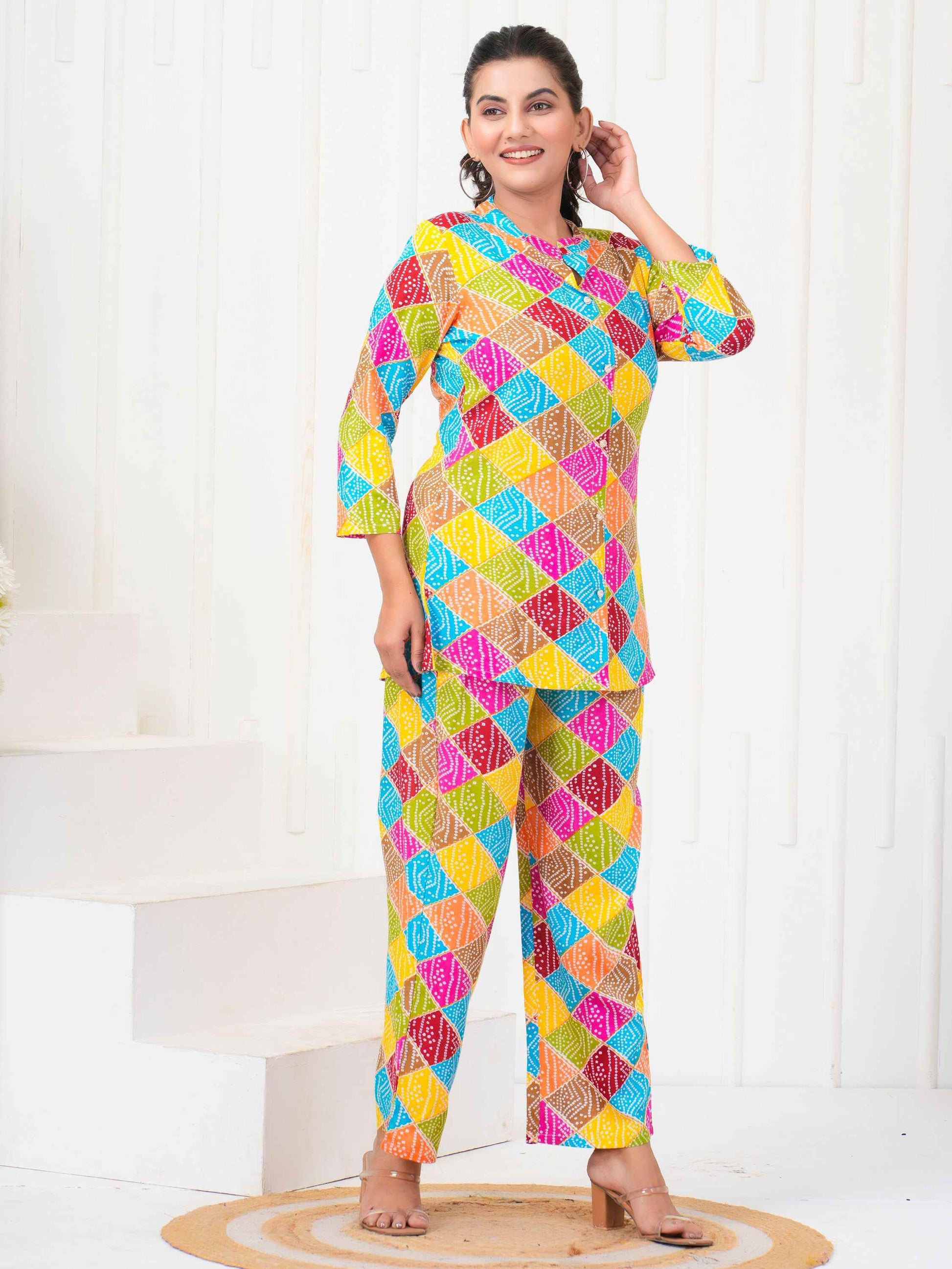 Amazing Multi-Color Digital Printed Rayon Casual Wear Co-Ord Set - Zeel Clothing
