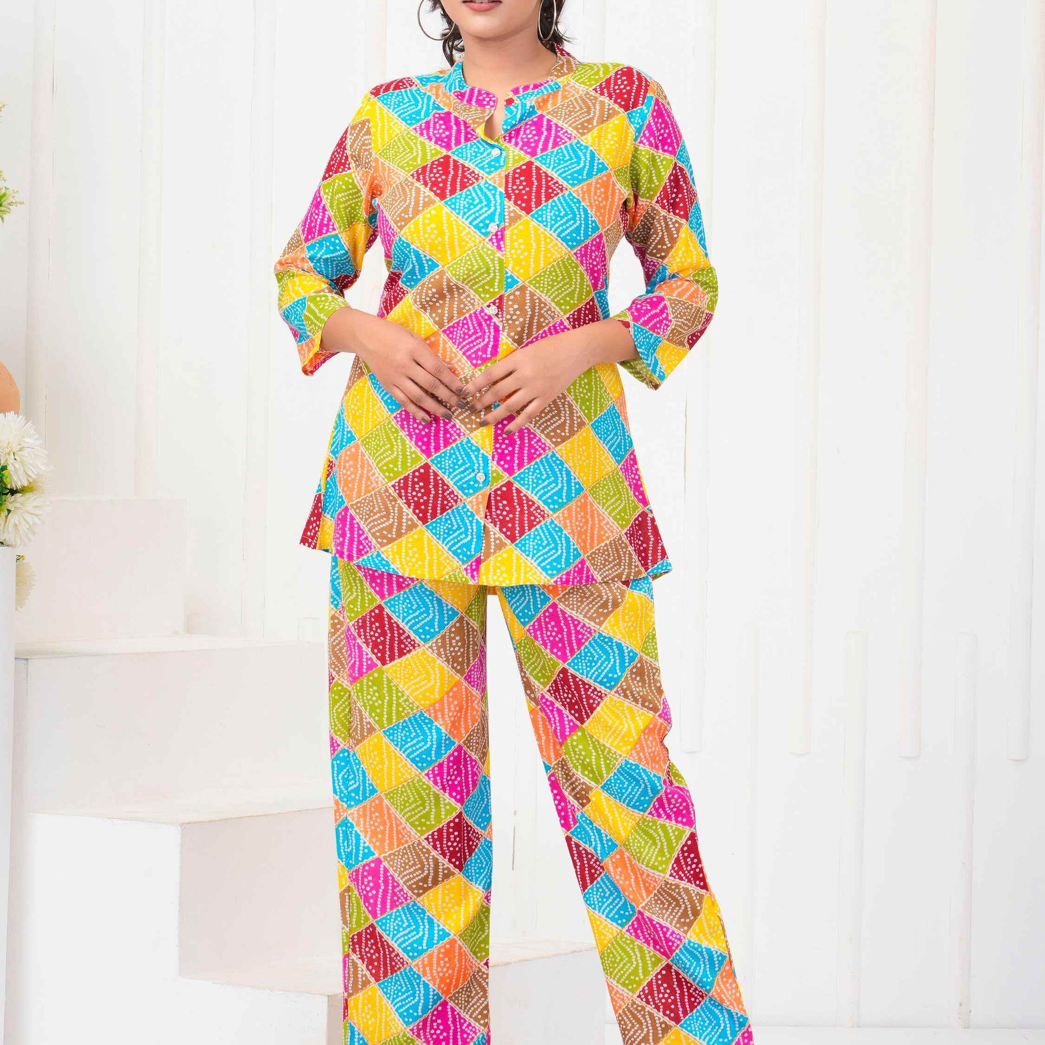 Amazing Multi-Color Digital Printed Rayon Casual Wear Co-Ord Set - Zeel Clothing