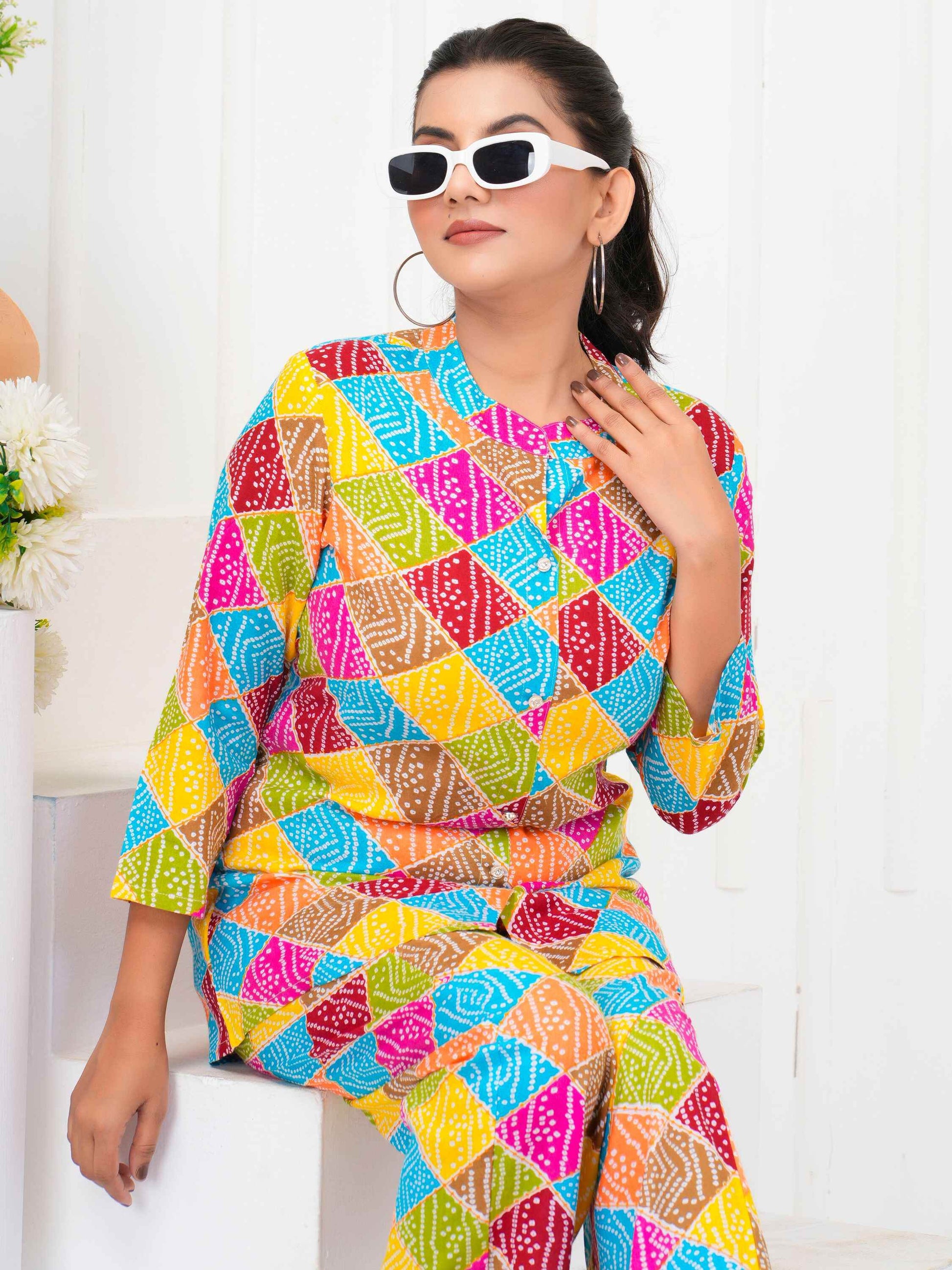Amazing Multi-Color Digital Printed Rayon Casual Wear Co-Ord Set - Zeel Clothing