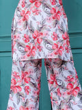 Amazing Multi-Color Floral Printed Cotton Top Palazzo Co-Ord Set - Zeel Clothing
