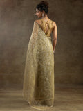 Amazing Mustard Yellow Zari Weaving Organza Festive Wear Pre-Stitched Saree - Zeel Clothing
