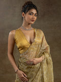 Amazing Mustard Yellow Zari Weaving Organza Festive Wear Pre-Stitched Saree - Zeel Clothing