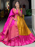 Amazing Mustard Zari Weaving Silk Wedding Wear Gown With Dupatta - Zeel Clothing