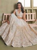 Amazing Off-White Embroidered Net Wedding Wear Lehenga Choli - Zeel Clothing