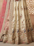 Amazing Off-White Thread Embroidered Silk Lehenga Choli With Dupatta - Zeel Clothing