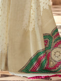 Amazing Off-White Zari Weaving Silk Traditional Saree With Blouse - Zeel Clothing