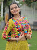 Amazing Parrot Green Kutchi Work Silk Festive Wear Lehenga Choli With Jacket - Zeel Clothing