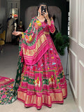 Amazing Pink Digital Printed Gaji Silk Traditional Lehenga Choli - Zeel Clothing