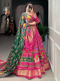 Amazing Pink Digital Printed Gaji Silk Traditional Lehenga Choli - Zeel Clothing