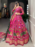 Amazing Pink Digital Printed Gaji Silk Traditional Lehenga Choli - Zeel Clothing