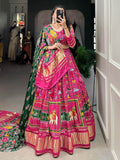Amazing Pink Digital Printed Gaji Silk Traditional Lehenga Choli - Zeel Clothing