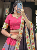 Amazing Pink Digital Printed Silk Lehenga Choli With Dupatta - Zeel Clothing