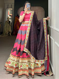 Amazing Pink Digital Printed Silk Lehenga Choli With Dupatta - Zeel Clothing
