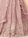 Amazing Pink Embroidered Chiffon Reception Wear Lehenga Choli - Zeel Clothing