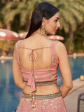 Amazing Pink Embroidered Georgette Wedding Wear Lehenga Choli - Zeel Clothing