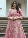 Amazing Pink Embroidered Net Weeding Wear Anarkali Suit - Zeel Clothing