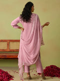 Amazing Pink Floral Embroidered Organza Festive Wear Pant Suit With Dupatta - Zeel Clothing