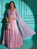 Amazing Pink Sequins Georgette Lehenga Choli With Dupatta - Zeel Clothing