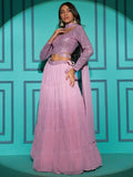 Amazing Pink Sequins Georgette Lehenga Choli With Dupatta - Zeel Clothing