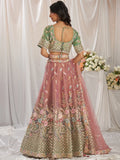 Amazing Pink Sequins Tissue Silk Bridesmaid Lehenga Choli With Dupatta - Zeel Clothing