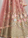 Amazing Pink Sequins Tissue Silk Bridesmaid Lehenga Choli With Dupatta - Zeel Clothing
