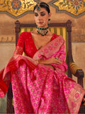 Amazing Pink Weaving Silk Wedding Wear Saree With Blouse - Zeel Clothing
