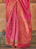 Amazing Pink Weaving Silk Wedding Wear Saree With Blouse - Zeel Clothing