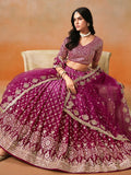 Amazing Pink Zari Embroidered Lehenga Choli With Dupatta - Zeel Clothing