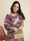 Amazing Pink Zari Weaving Banarasi Silk Traditional Saree With Blouse - Zeel Clothing